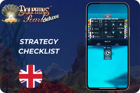 Strategy checklist with bankroll management tips for playing the Dolphin's Pearl slot